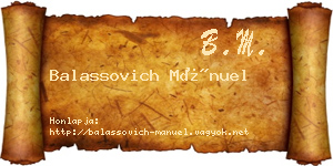 Balassovich Mánuel névjegykártya